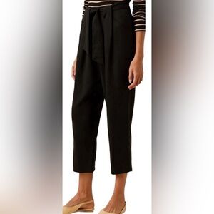Amour Vert Anissa black belted pants in size large - nwt - 100% tencel twill